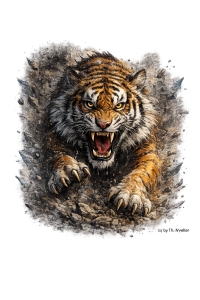 T-Shirt-Motiv-Tiger-Attack-Download-PNG-transparent