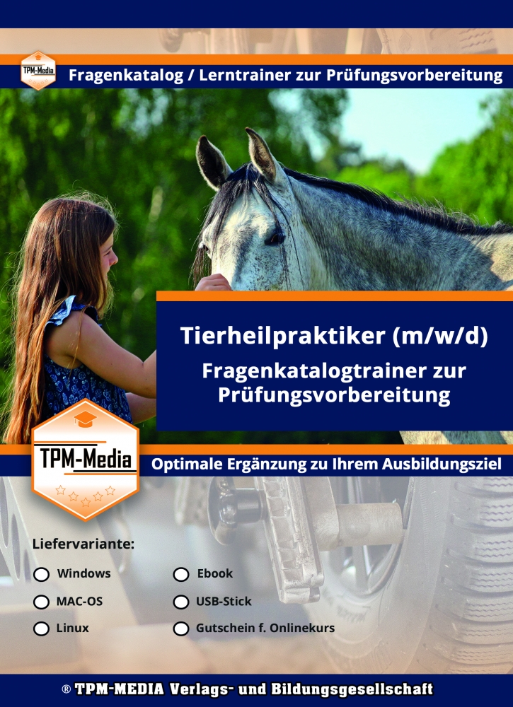 Bild 1 von Tierheilpraktiker (m/w/d) - Fragenkatalog mit  4000 Lern-/Prüfungsfragen - eBook (Downloadversion) 