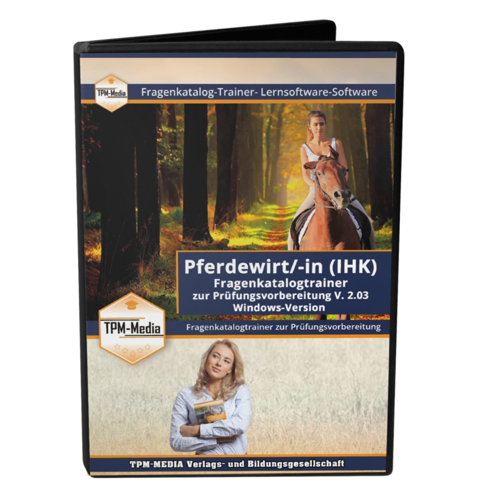 Bild 1 von Pferdewirt/-in als Lerntrainer für Windows mit über 1280 Prüfungsfragen (Download-Version)