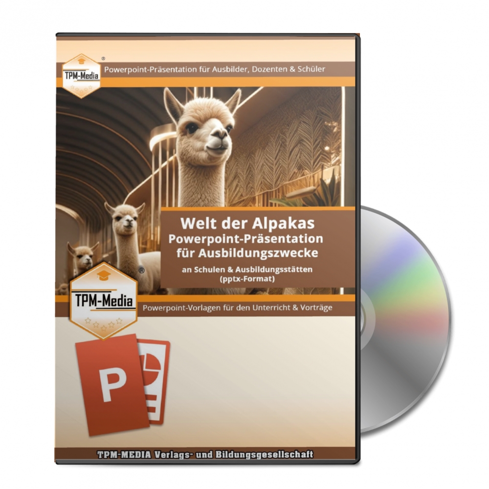 Bild 1 von PowerPoint-Präsentation: Welt der Alpakas– Lehrmaterial für Ausbilder und Schüler (Download) .pptx