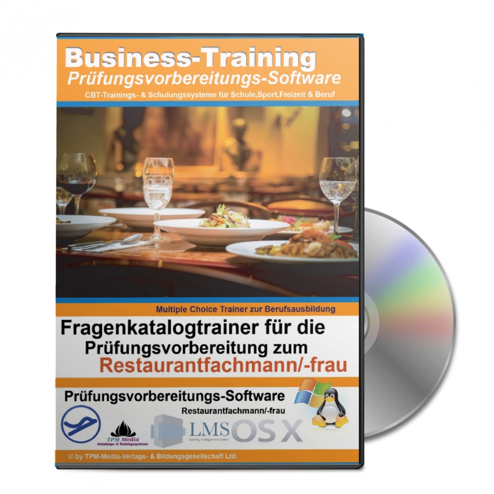 Bild 1 von Restaurantfachmann (m/w/d) Fragenkatalogtrainer für Windows (Download-Version)