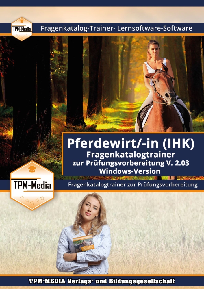 Bild 1 von Pferdewirt/-in als Lerntrainer für Windows mit über 1280 Prüfungsfragen (Download-Version)